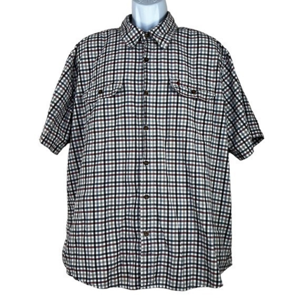 Carhartt Men's Casual Shirt Plaid Brown Size 2XL